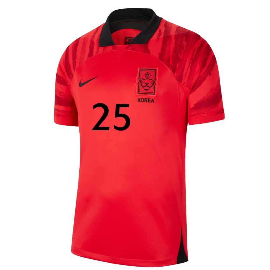 キッズ大韓民国チュンガラム#25赤、黒ホームシャツ22-24ジャージー