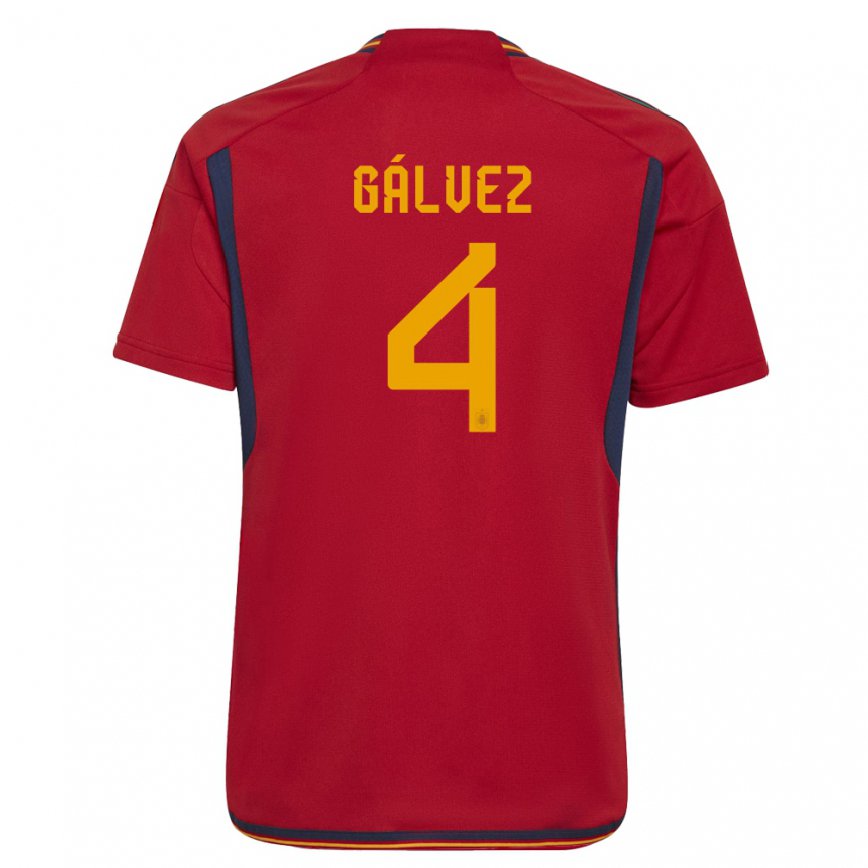 キッズスペインロシオ・ガルベス#4赤ホームシャツ22-24ジャージー