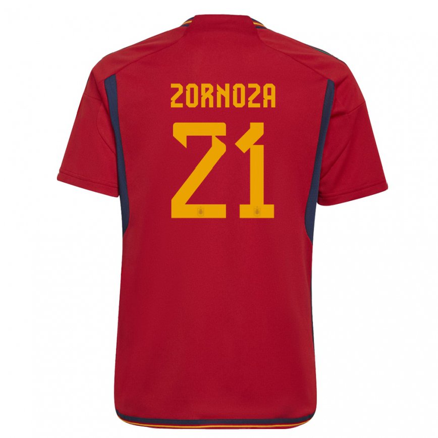 キッズスペインクラウディア・ゾルノザ#21赤ホームシャツ22-24ジャージー