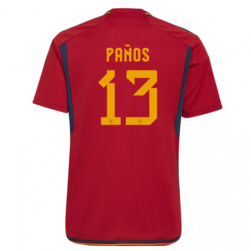 キッズスペインサンドラ・パノス#13赤ホームシャツ22-24ジャージー