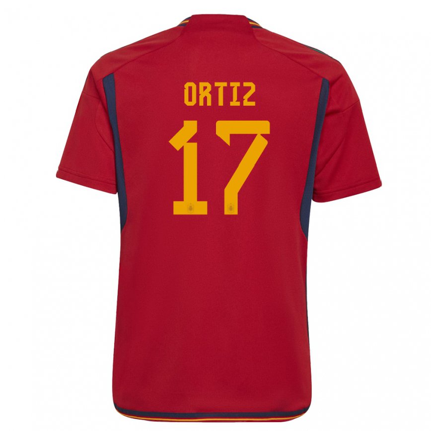 キッズスペインエンジェル・オルティス#17赤ホームシャツ22-24ジャージー