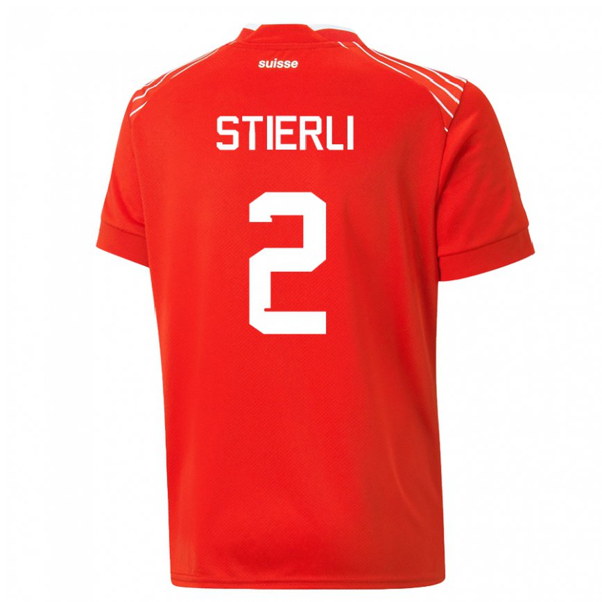 キッズスイスジュリア・スティエリ#2赤ホームシャツ22-24ジャージー