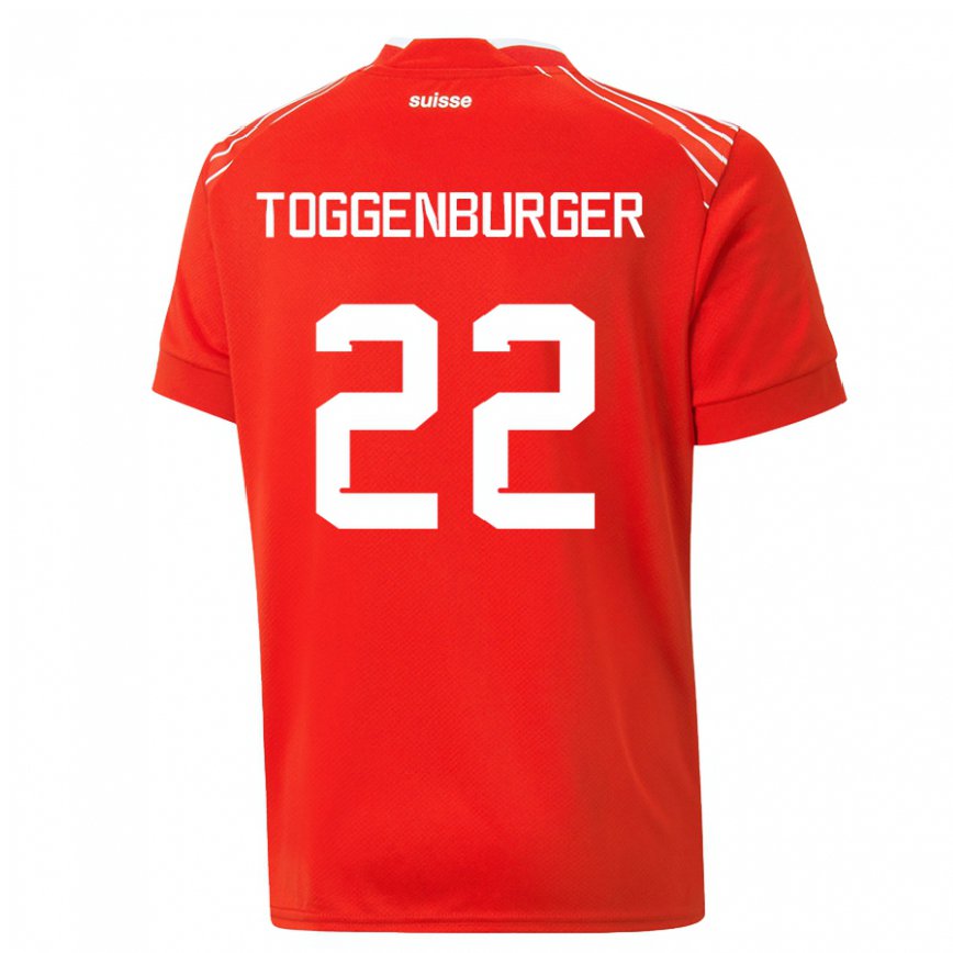 キッズスイスナンド・トッゲンバーガー#22赤ホームシャツ22-24ジャージー