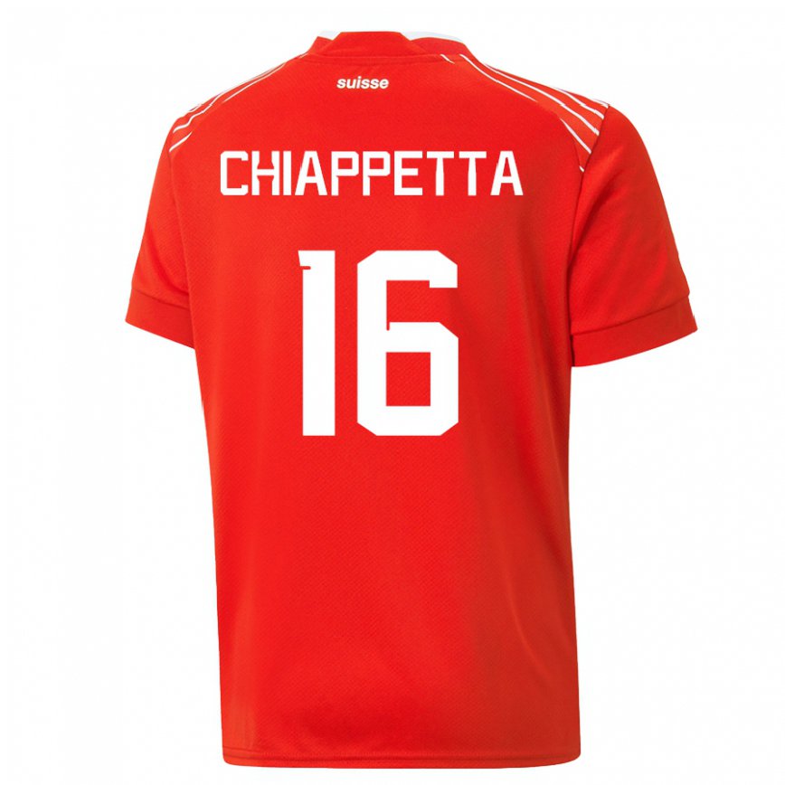 キッズスイスカーマイン・チアペッタ#16赤ホームシャツ22-24ジャージー