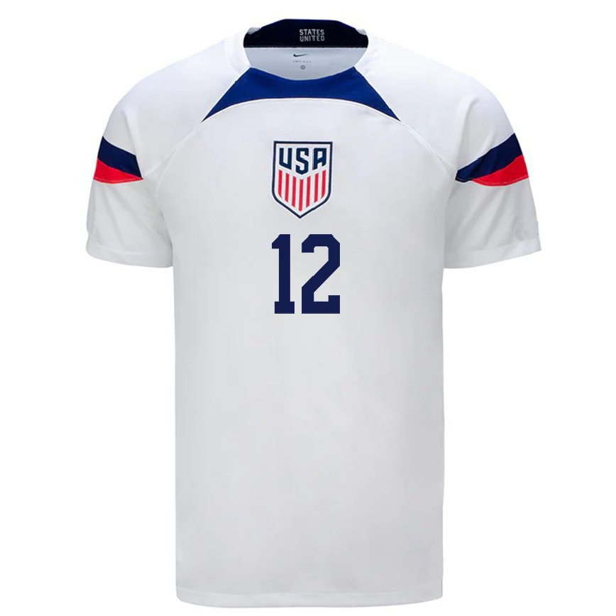 キッズアメリカ合衆国ナオミ・ギルマ#12白ホームシャツ22-24ジャージー