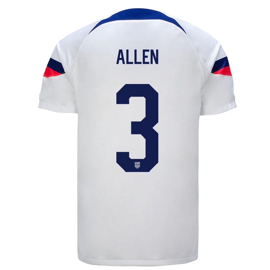 キッズアメリカ合衆国ノア・アレン#3白ホームシャツ22-24ジャージー