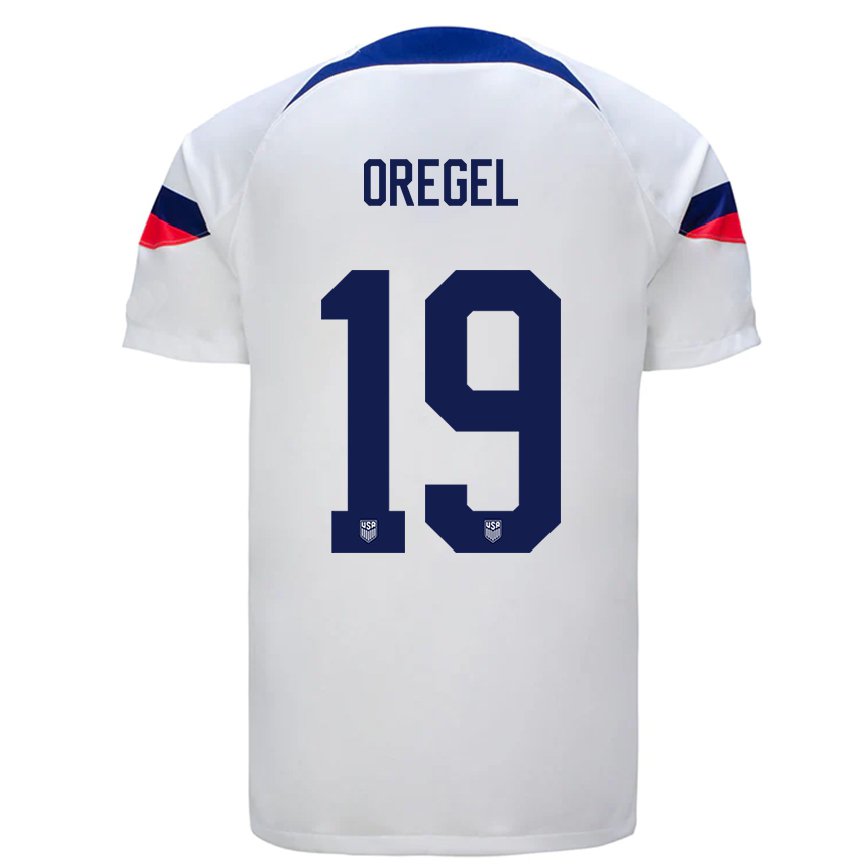 キッズアメリカ合衆国セルジオ・オレゲル#19白ホームシャツ22-24ジャージー
