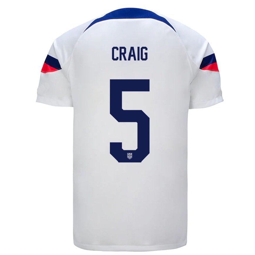 キッズアメリカ合衆国ブランダン・クレイグ#5白ホームシャツ22-24ジャージー