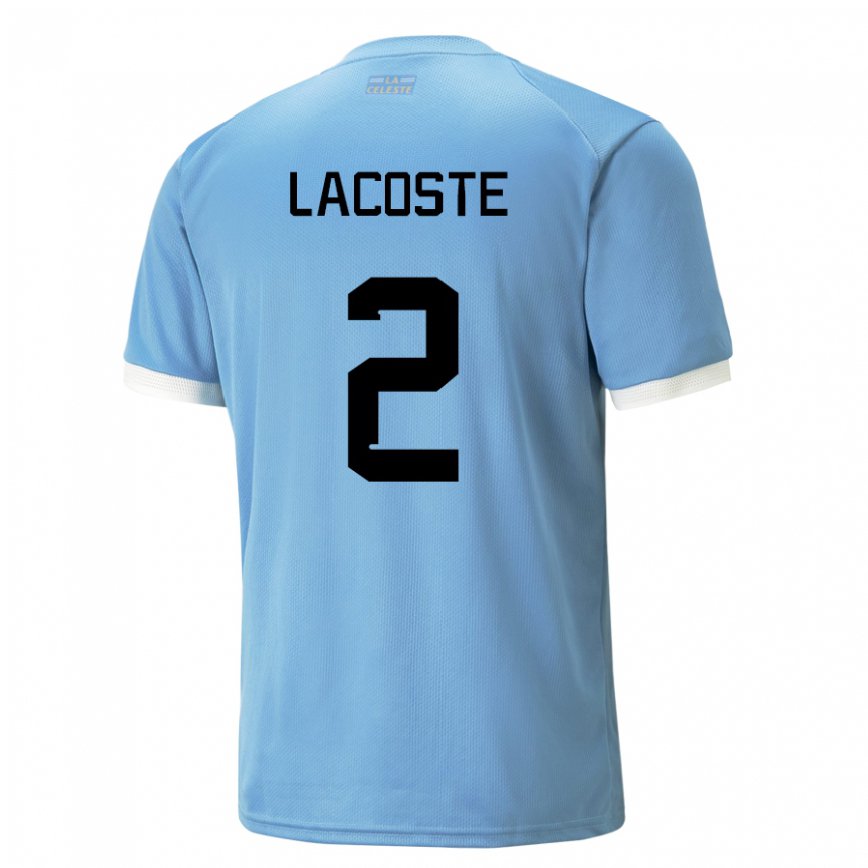 キッズウルグアイステファニー・ラコステ#2青いホームシャツ22-24ジャージー