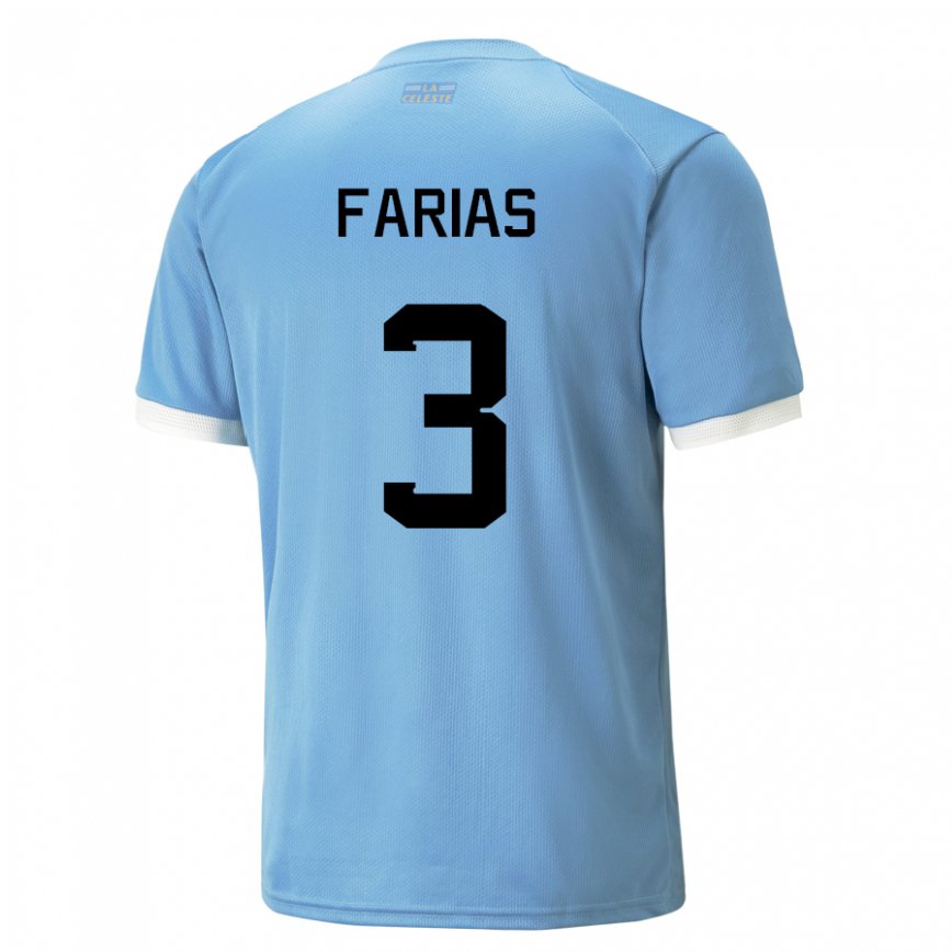 キッズウルグアイダイアナ・ファリアス#3青いホームシャツ22-24ジャージー