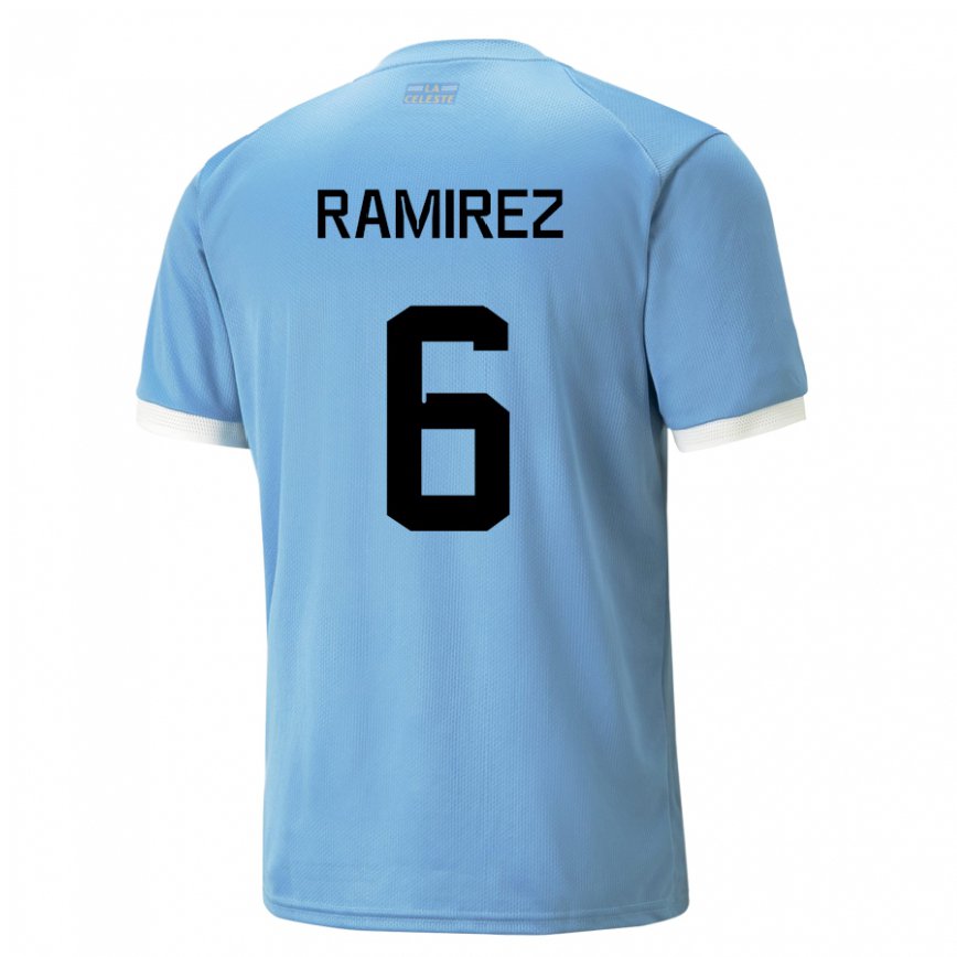 キッズウルグアイシンディ・ラミレス#6青いホームシャツ22-24ジャージー