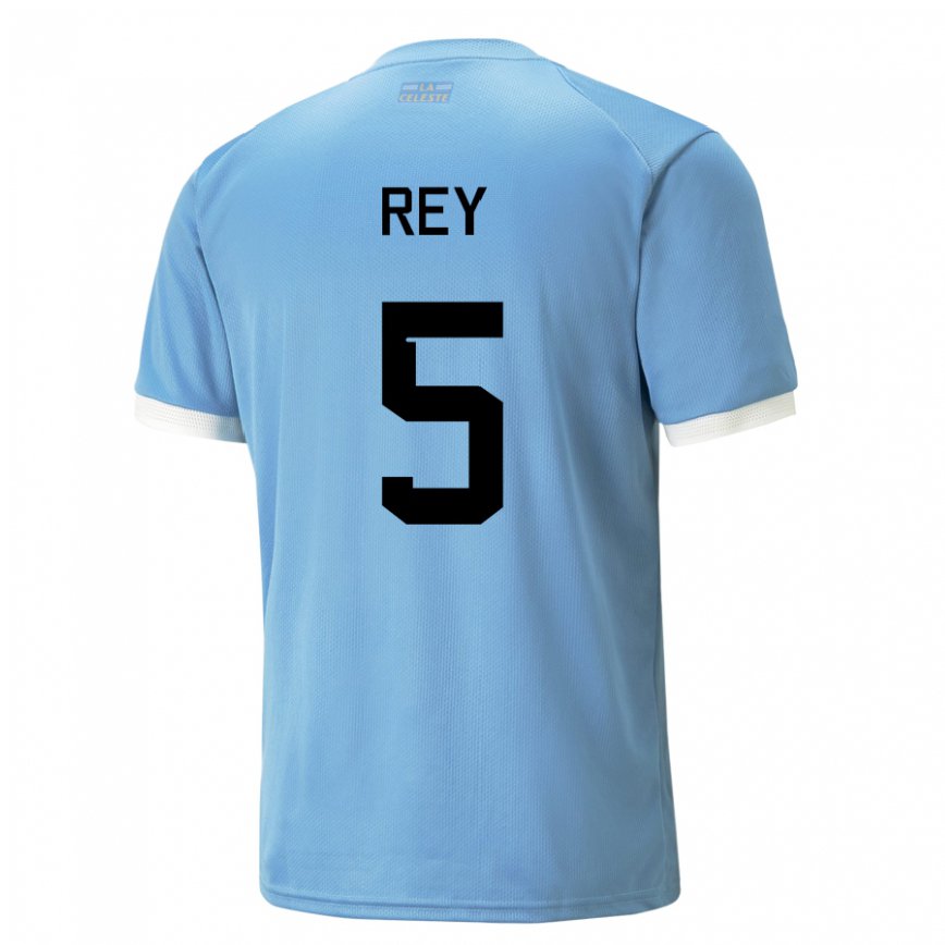キッズウルグアイロドリゴ・レイ#5青いホームシャツ22-24ジャージー