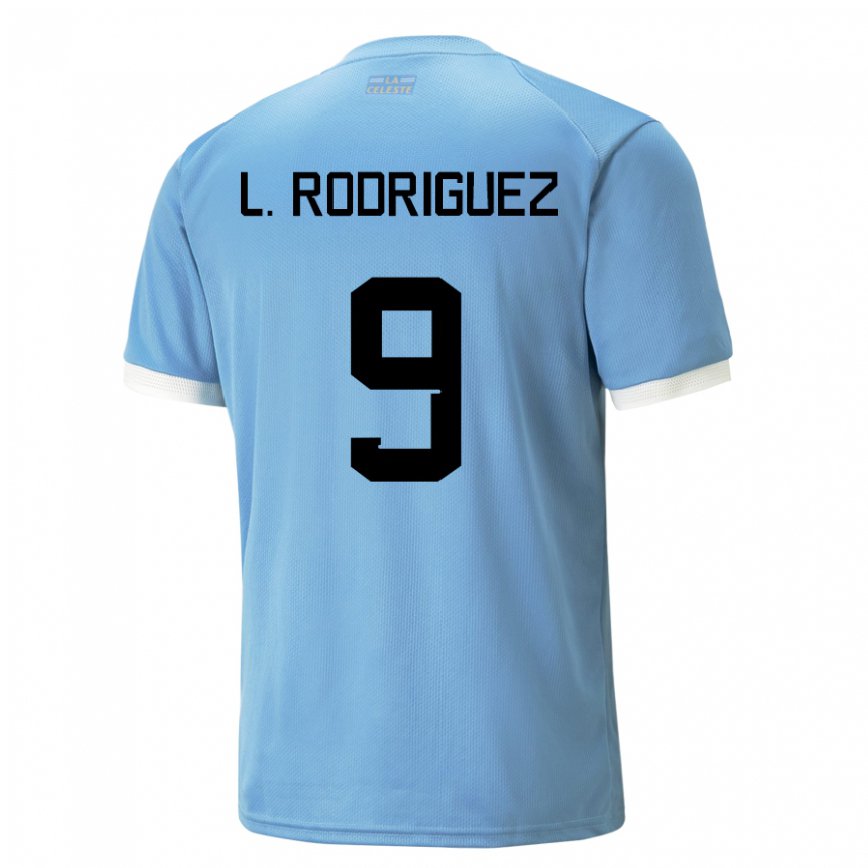 キッズウルグアイルチアーノ・ロドリゲス#9青いホームシャツ22-24ジャージー