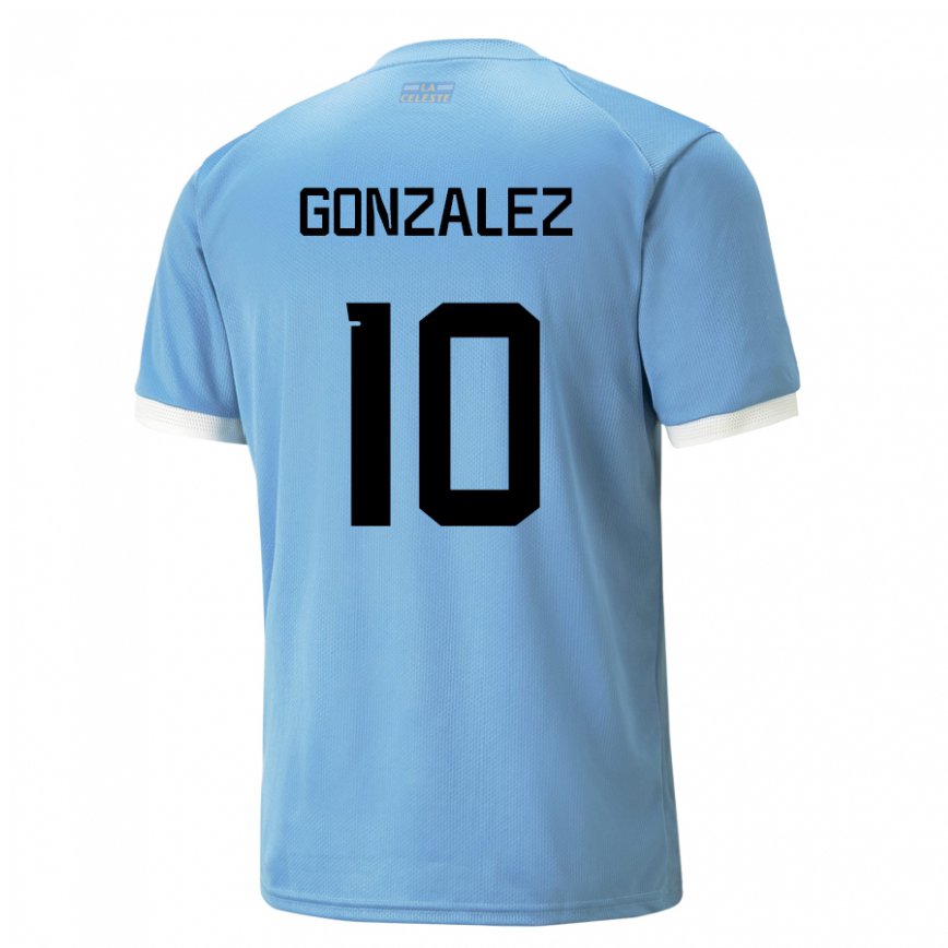 キッズウルグアイフランコ・ゴンサレス#10青いホームシャツ22-24ジャージー