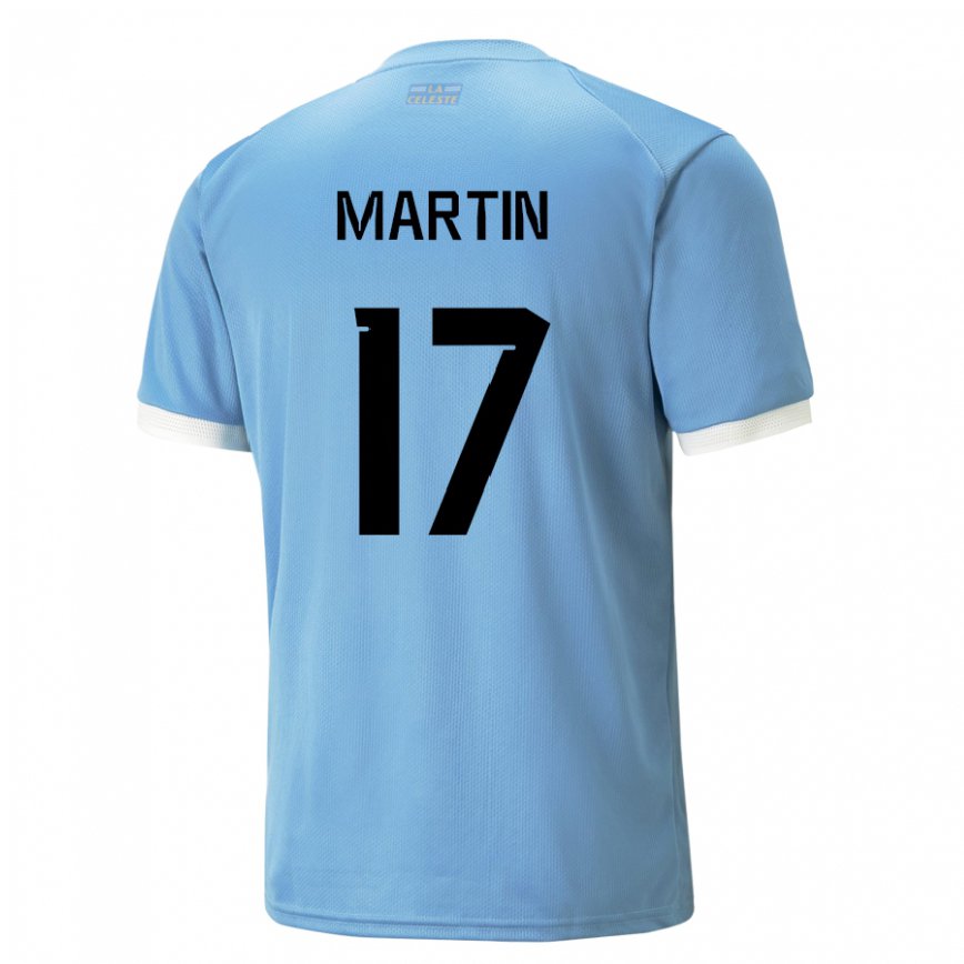 キッズウルグアイフアン・マルティン#17青いホームシャツ22-24ジャージー