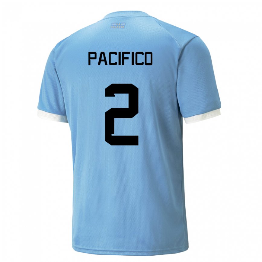 キッズウルグアイパトリシオ・パシフィコ#2青いホームシャツ22-24ジャージー