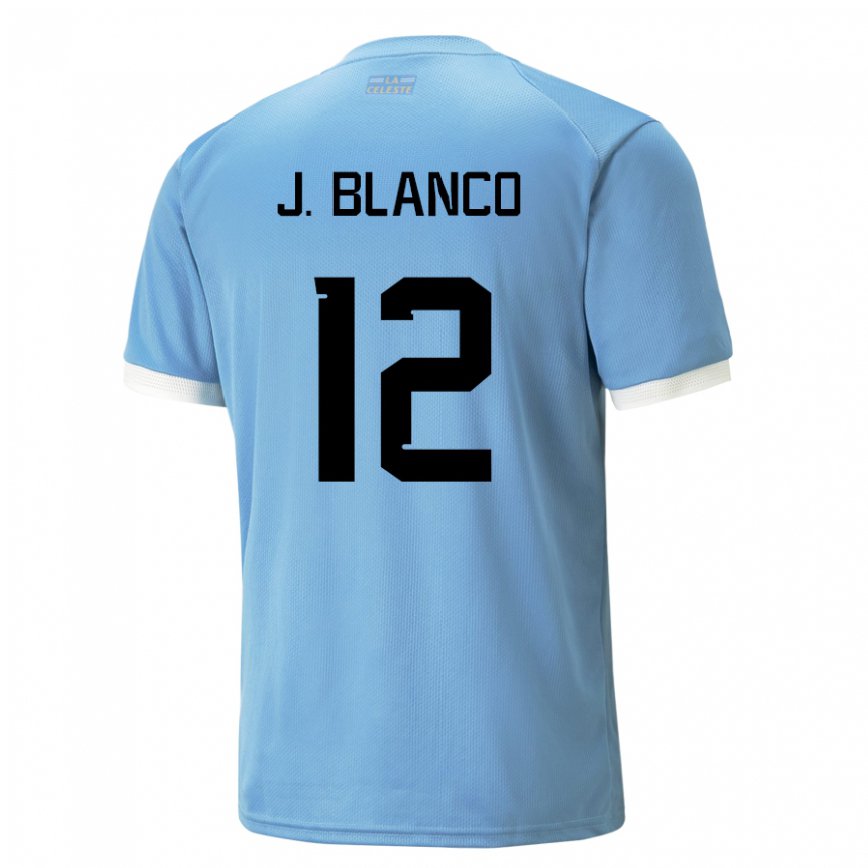 キッズウルグアイフアン・イグナシオ・ブランコ#12青いホームシャツ22-24ジャージー