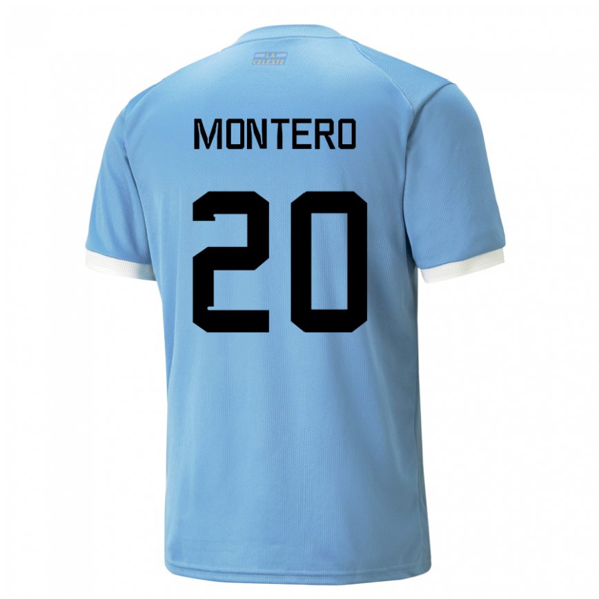 キッズウルグアイアルフォンソ・モンテロ#20青いホームシャツ22-24ジャージー