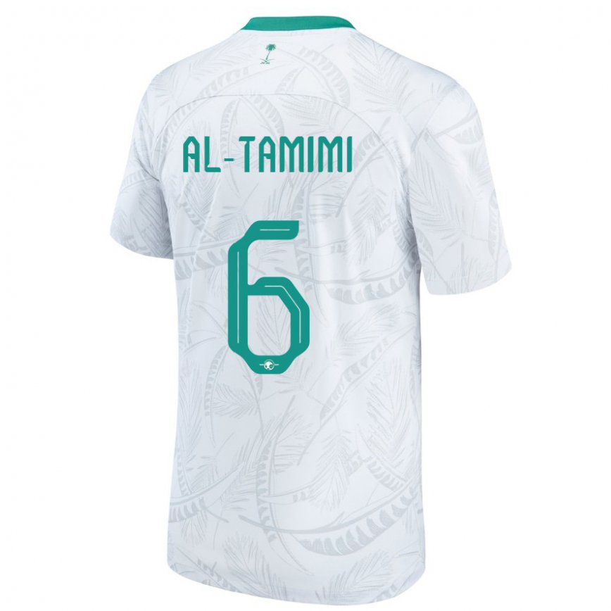 キッズサウジアラビアマリアム・アル・タミミ#6白ホームシャツ22-24ジャージー