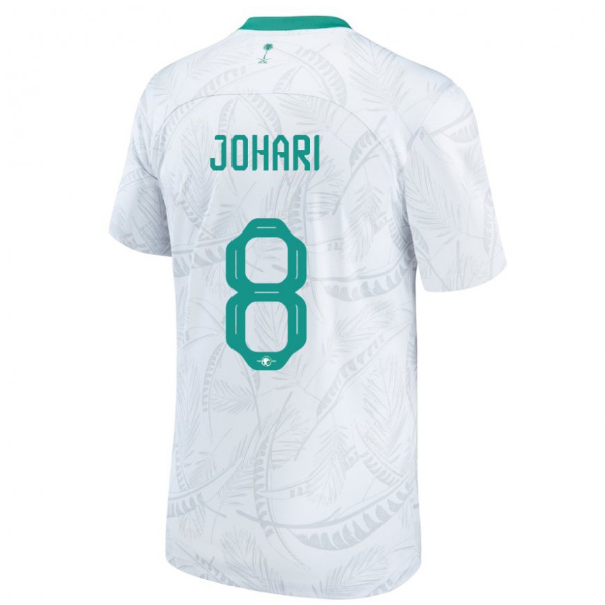 キッズサウジアラビアラヤン・ジョハリ#8白ホームシャツ22-24ジャージー