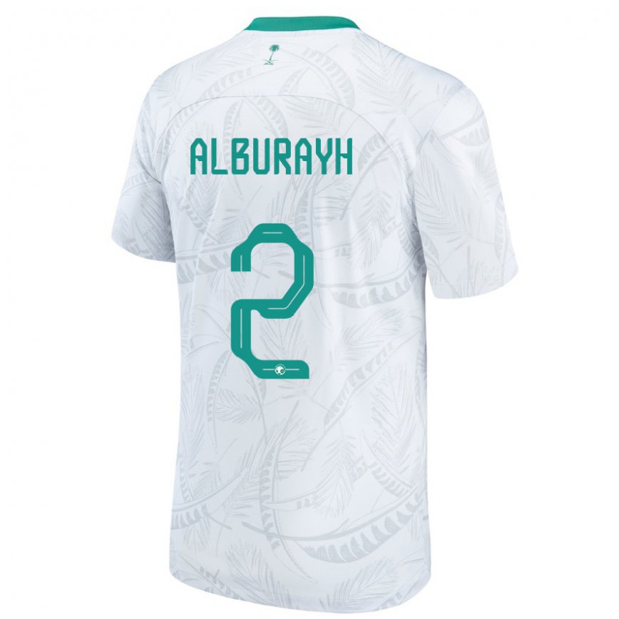 キッズサウジアラビアマフムード・アルブリー#2白ホームシャツ22-24ジャージー
