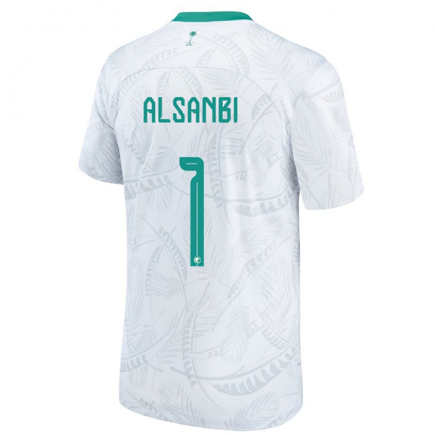 キッズサウジアラビアアブドルラフマン・アルサンビ#1白ホームシャツ22-24ジャージー