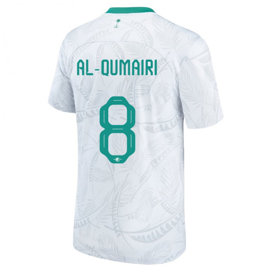 キッズサウジアラビアナワフ・アル・クマイリ#8白ホームシャツ22-24ジャージー