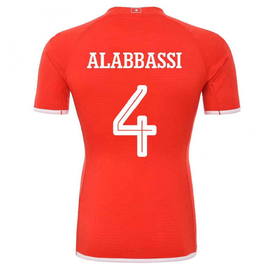 キッズチュニジアチャイマ・アラバッシ#4赤ホームシャツ22-24ジャージー