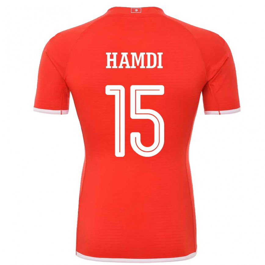 キッズチュニジアハンナ・ハムディ#15赤ホームシャツ22-24ジャージー