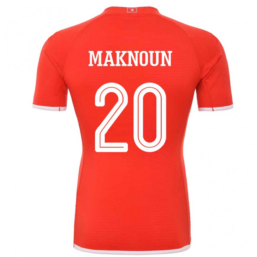 キッズチュニジアレイラ・マクノウン#20赤ホームシャツ22-24ジャージー
