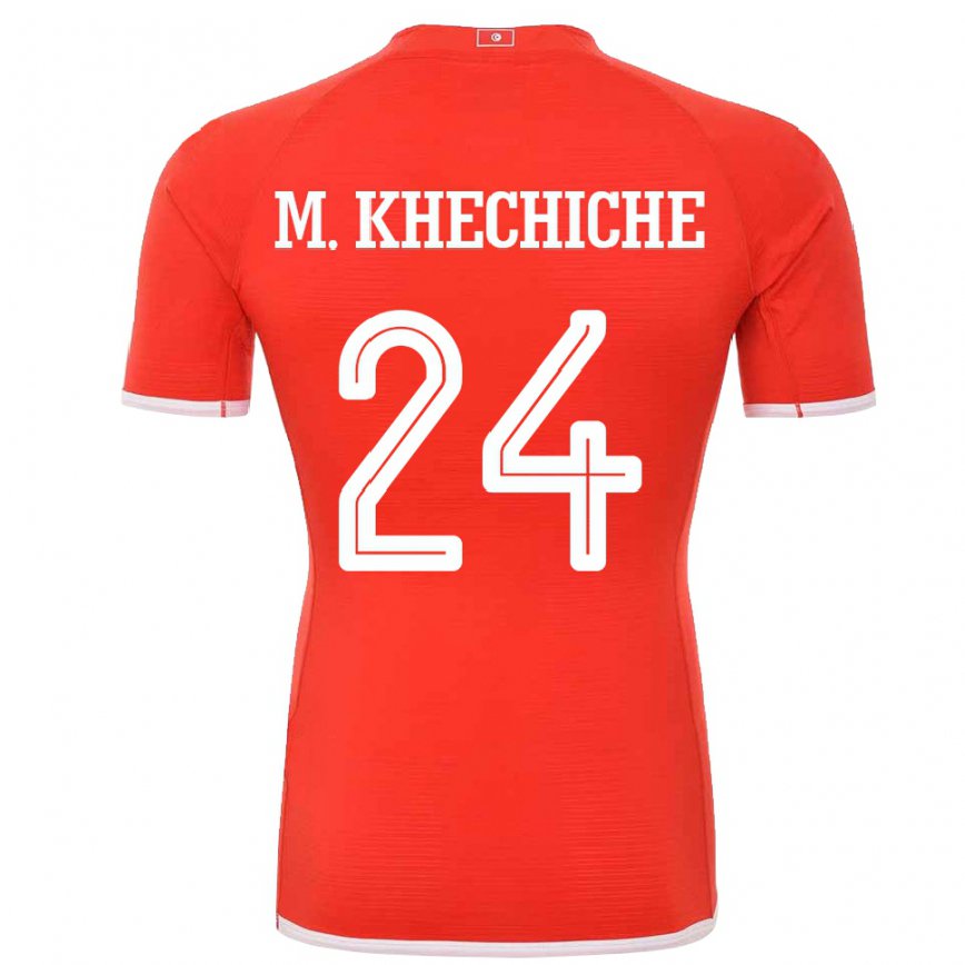 キッズチュニジアモハメド・アミン・ケシチェ#24赤ホームシャツ22-24ジャージー
