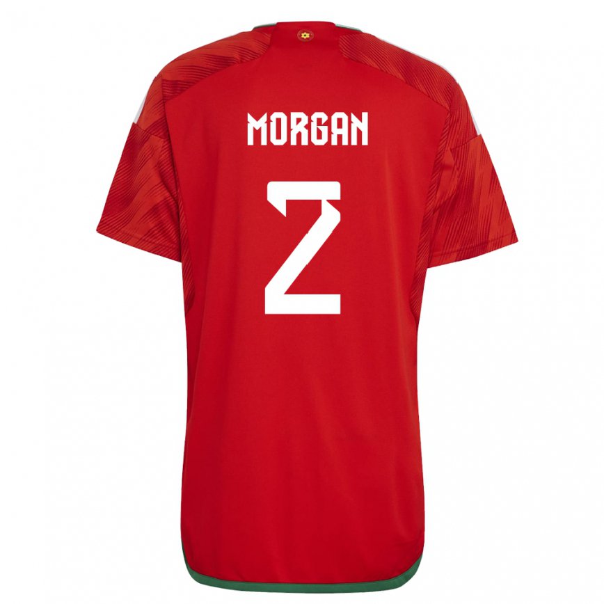 キッズウェールズフィオン・モーガン#2赤ホームシャツ22-24ジャージー