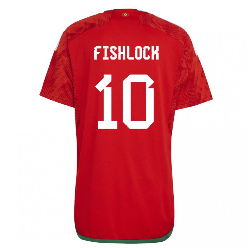 キッズウェールズジェス・フィッシュロック#10赤ホームシャツ22-24ジャージー
