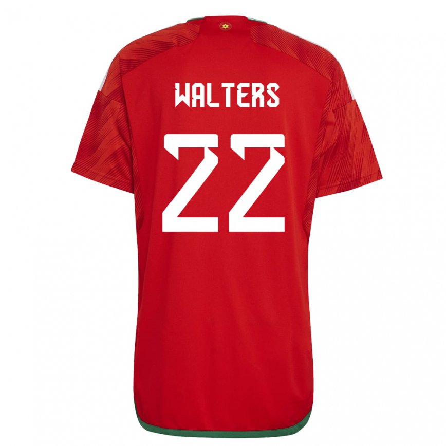 キッズウェールズジョージア・ウォルターズ#22赤ホームシャツ22-24ジャージー