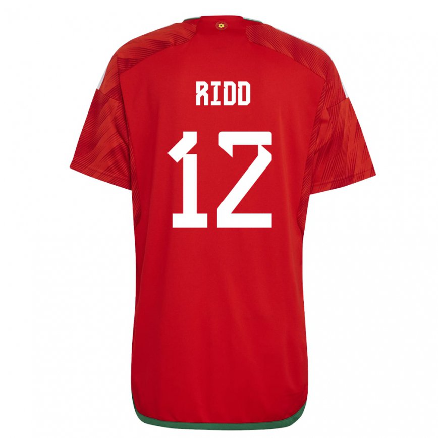 キッズウェールズルイス・リッド#12赤ホームシャツ22-24ジャージー