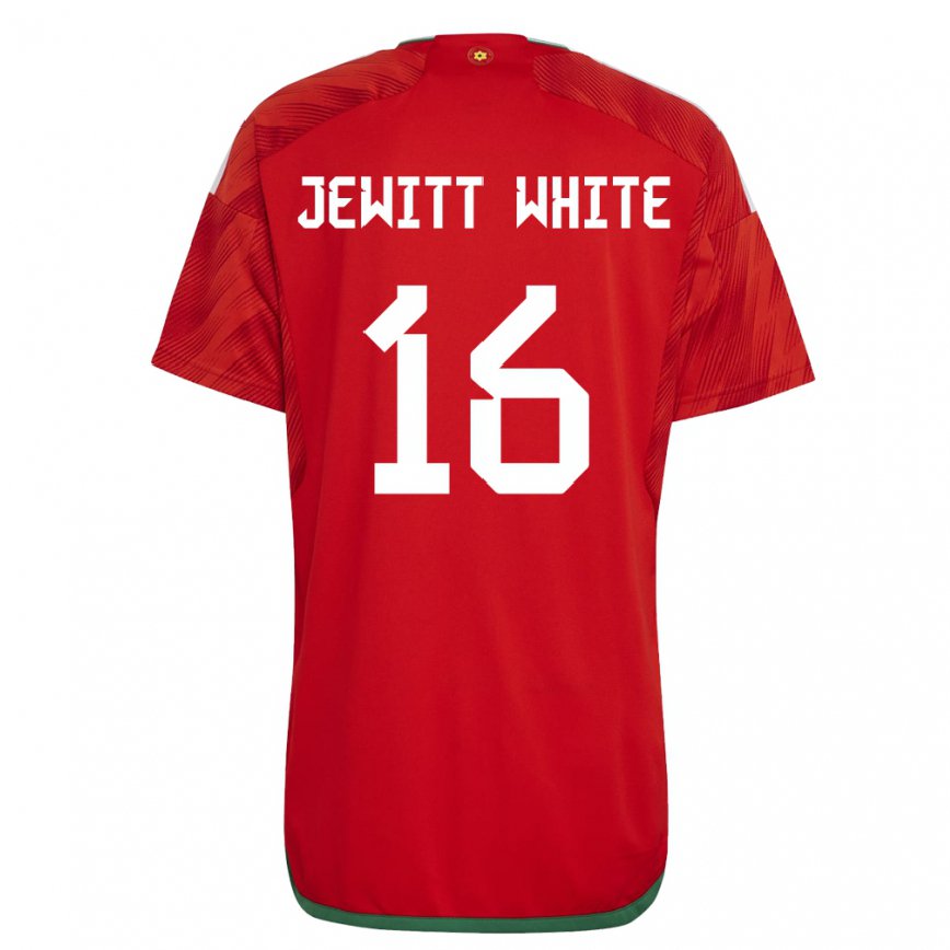 キッズウェールズハリー・ジューイット・ホワイト#16赤ホームシャツ22-24ジャージー