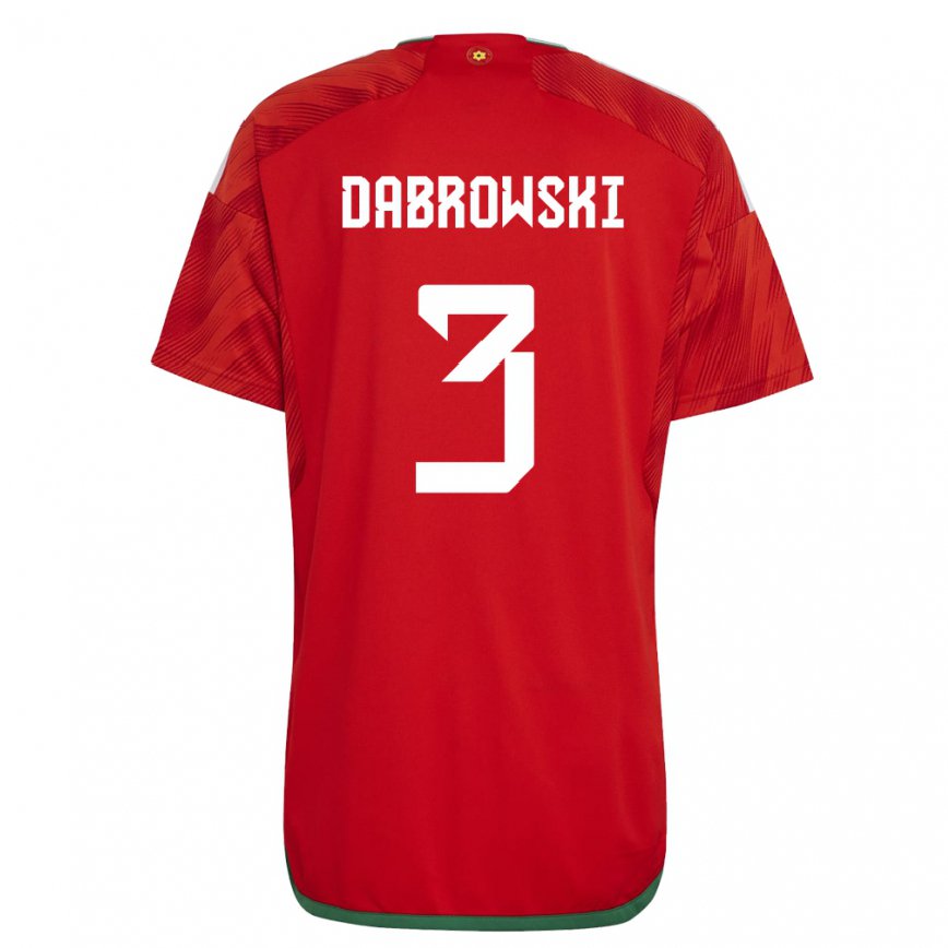 キッズウェールズセバスチャン・ダブロフスキー#3赤ホームシャツ22-24ジャージー