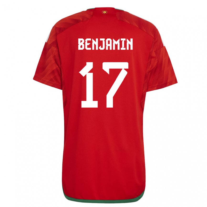 キッズウェールズオマリ・ベンジャミン#17赤ホームシャツ22-24ジャージー