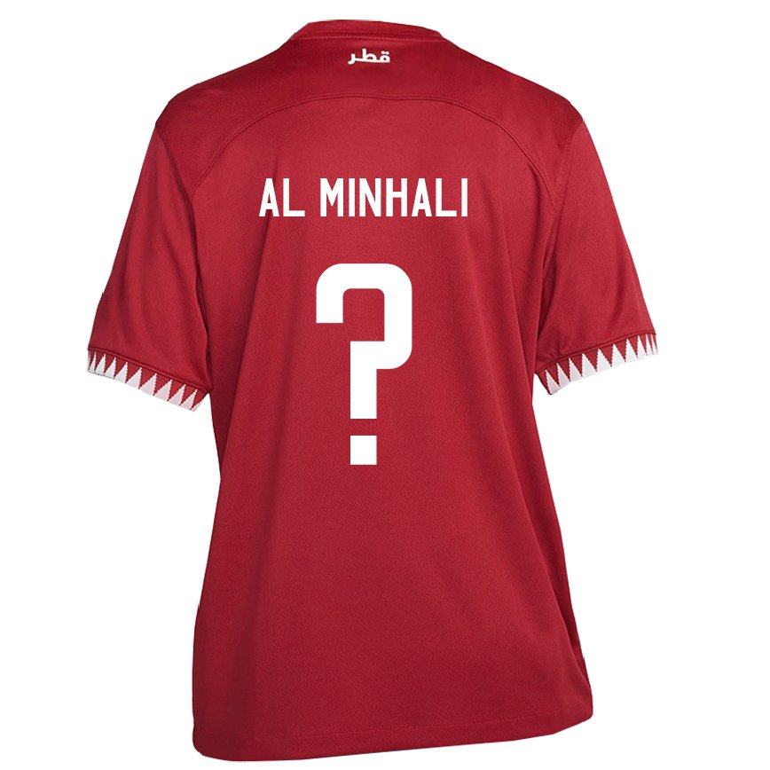 キッズカタールアフマド・アル・ミンハリ#0あずき色ホームシャツ22-24ジャージー