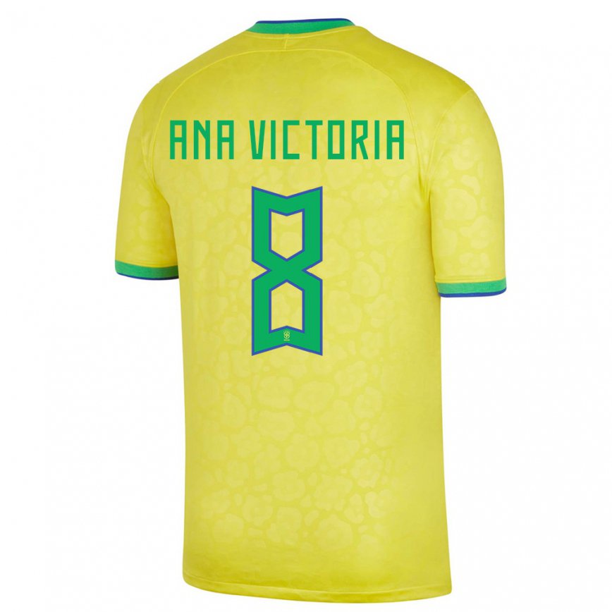 キッズブラジルアナ・ビクトリア#8黄色ホームシャツ22-24ジャージー
