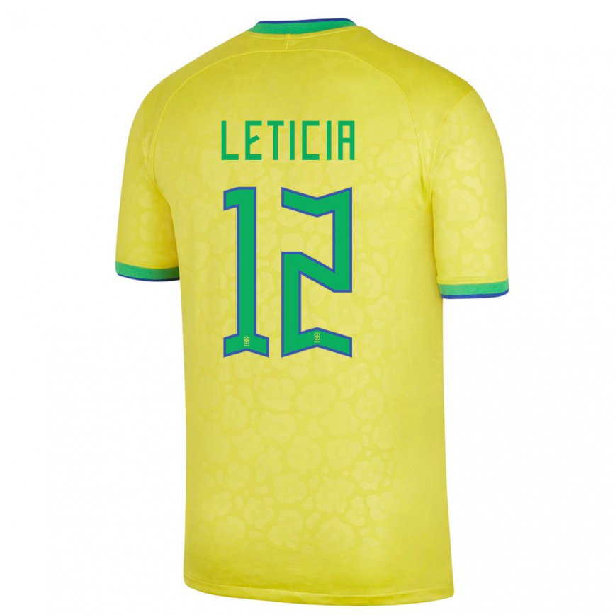 キッズブラジルレティシア#12黄色ホームシャツ22-24ジャージー