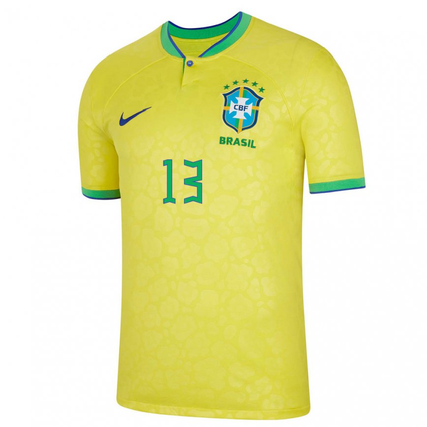 キッズブラジルタルシアン#13黄色ホームシャツ22-24ジャージー