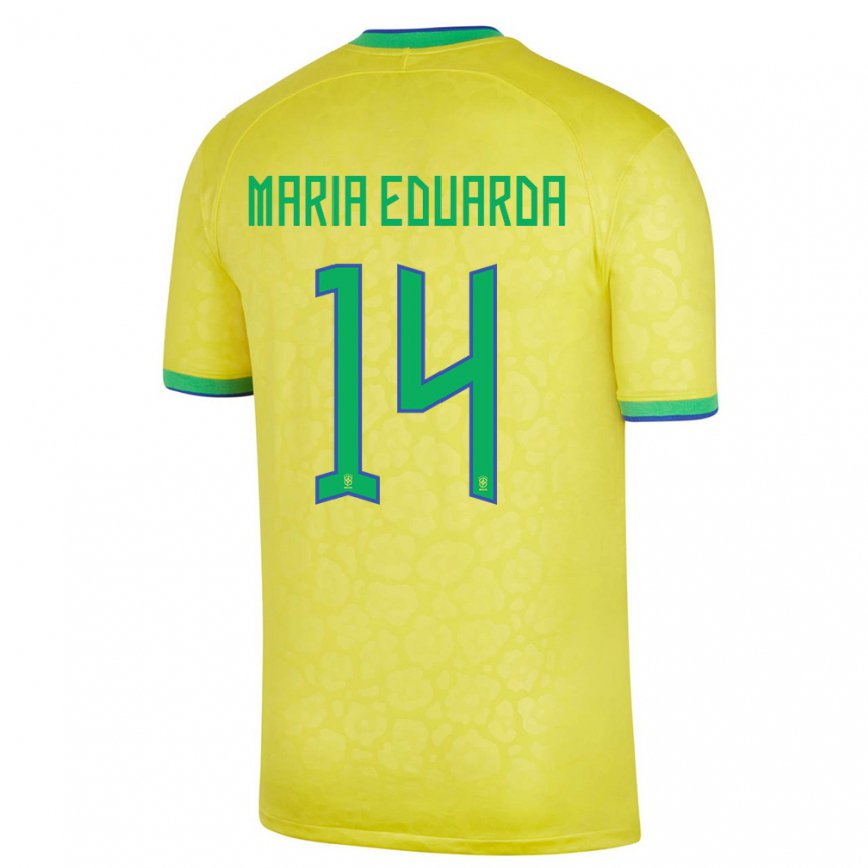 キッズブラジルマリア・エドゥアルダ#14黄色ホームシャツ22-24ジャージー