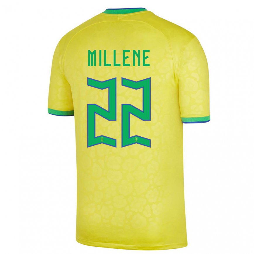 キッズブラジルミレーネ#22黄色ホームシャツ22-24ジャージー