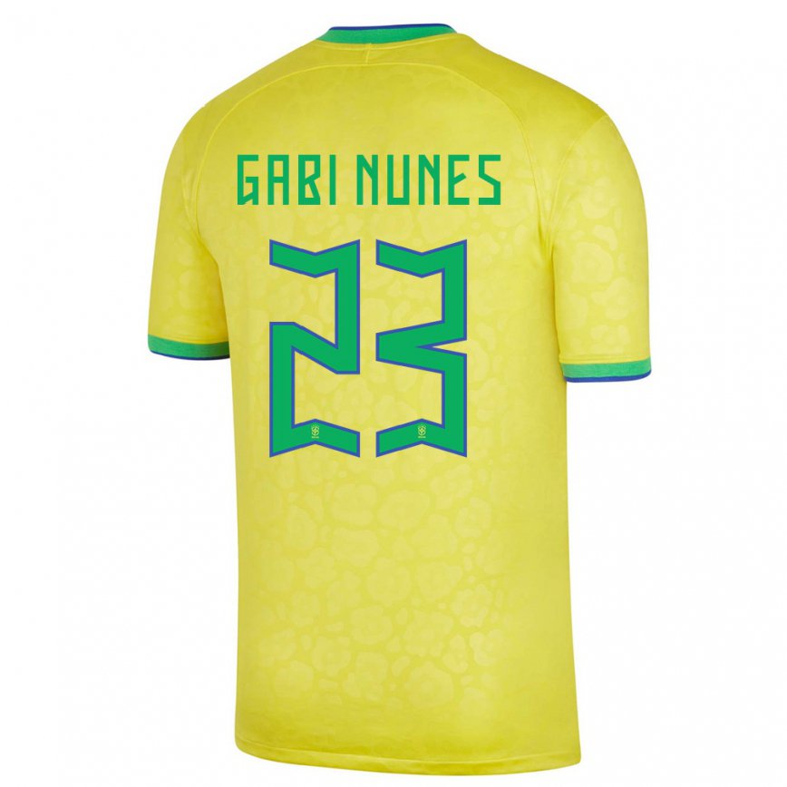 キッズブラジルガビ・ヌネス#23黄色ホームシャツ22-24ジャージー
