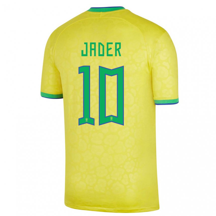 キッズブラジルジェイダー#10黄色ホームシャツ22-24ジャージー