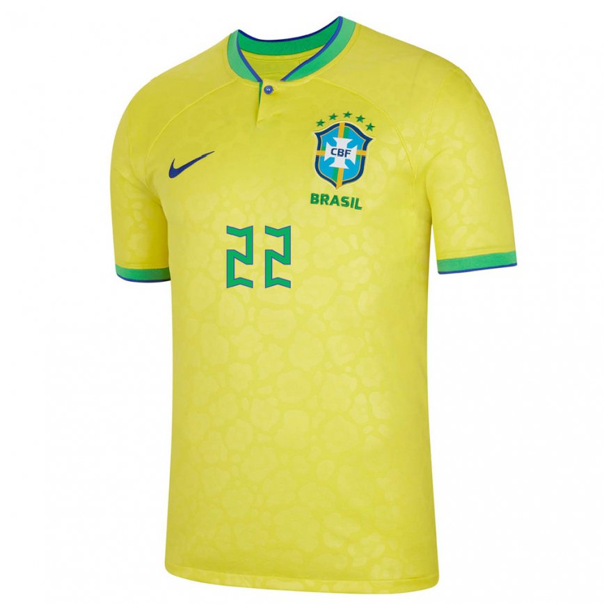キッズブラジルカヨ・フェリペ#22黄色ホームシャツ22-24ジャージー