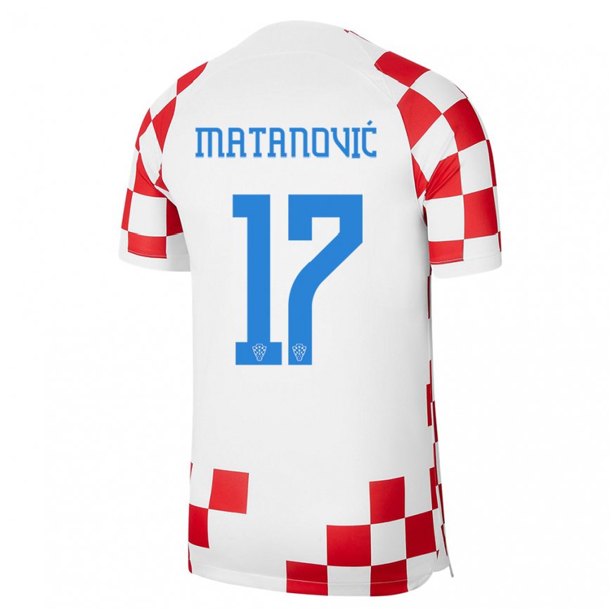 キッズクロアチアイゴール・マタノビッチ#17赤 白ホームシャツ22-24ジャージー