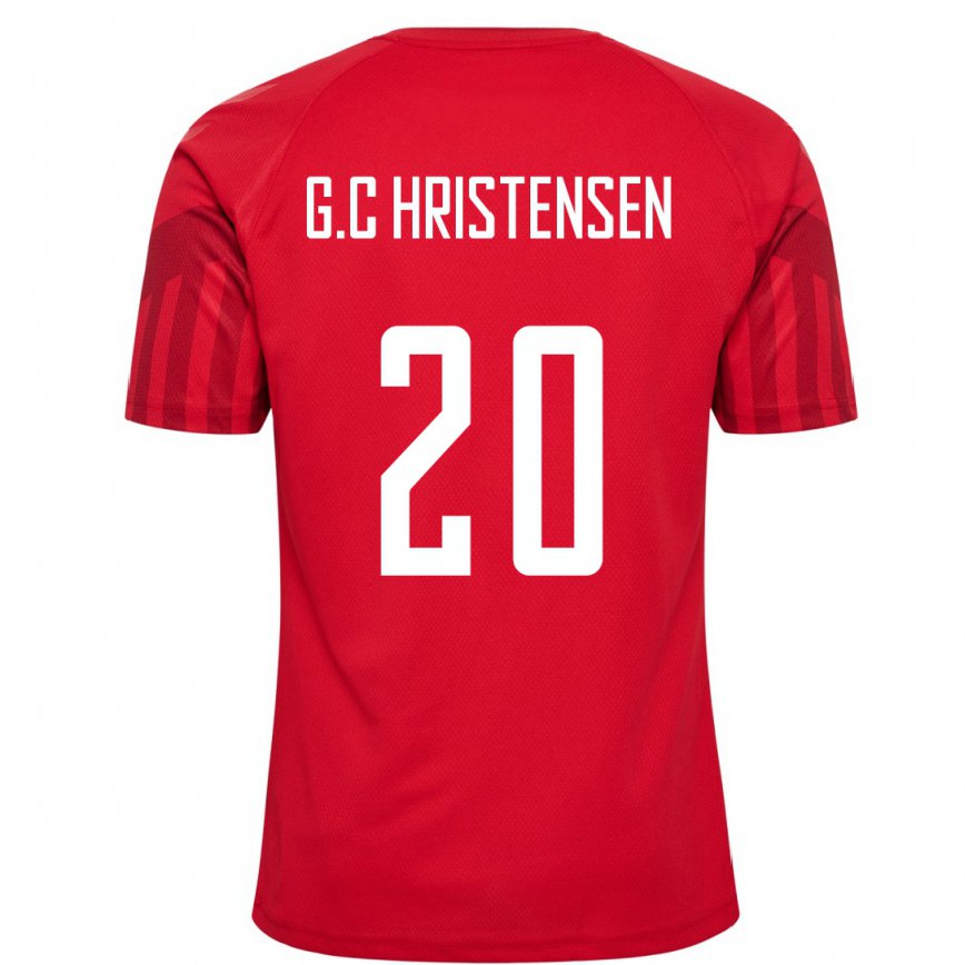 キッズデンマークグスタフ・クリステンセン#20赤ホームシャツ22-24ジャージー