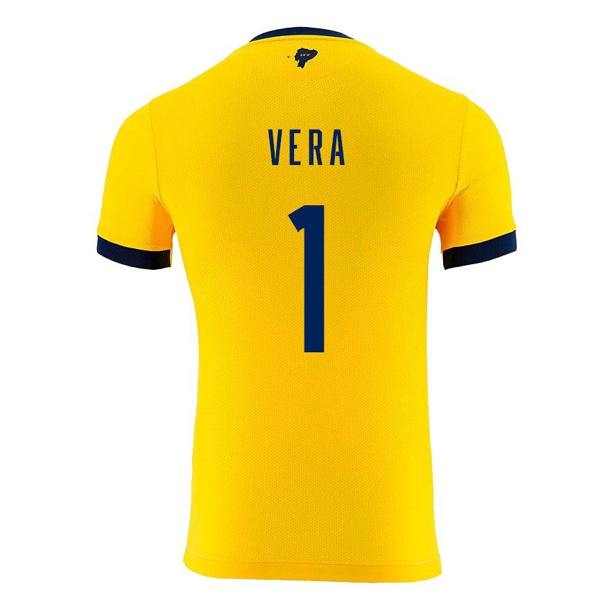 キッズエクアドルアンドレア・ヴェラ#1黄色ホームシャツ22-24ジャージー